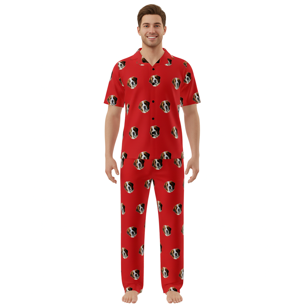 Red pajamas with Pet Face pattern