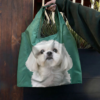 Custom Pet Face Reusable tote bag