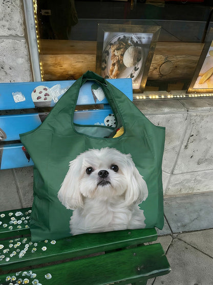 Custom Pet Face Reusable tote bag