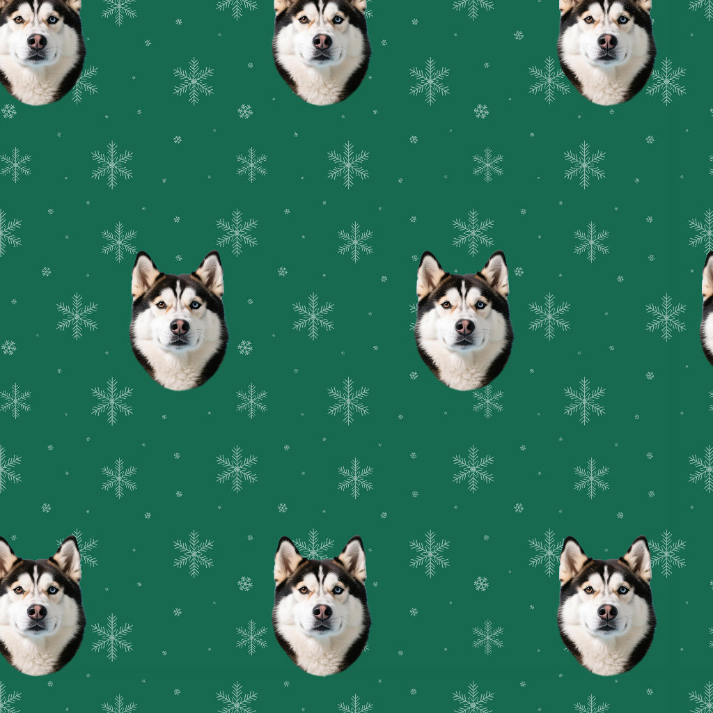 Custom_Pet_Face_Pajama_xm_Green_SnowFlakes