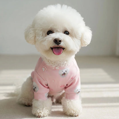 Custom Pet-face Dog Pajamas / Pink Pawz