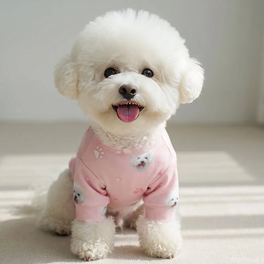 Custom Pet-face Dog Pajamas / Pink Pawz
